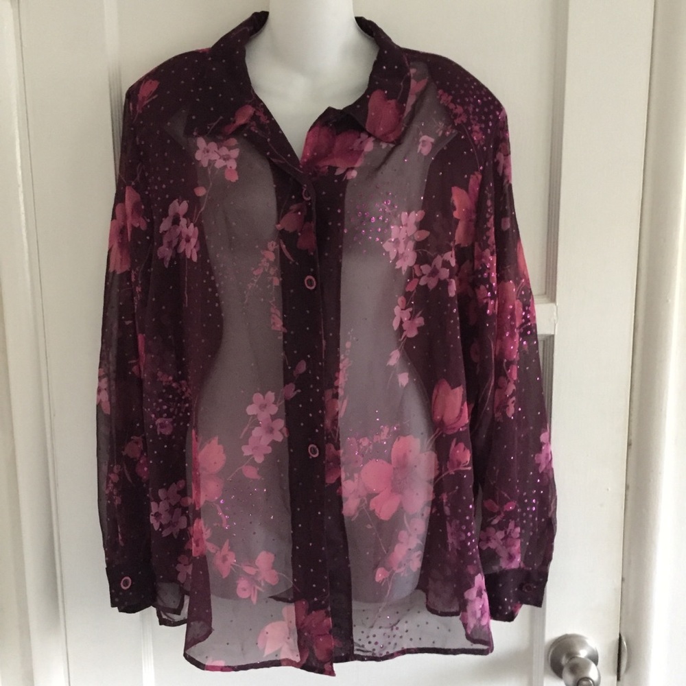 Draper's Damon's Floral Button Down Shirt Size 1X
